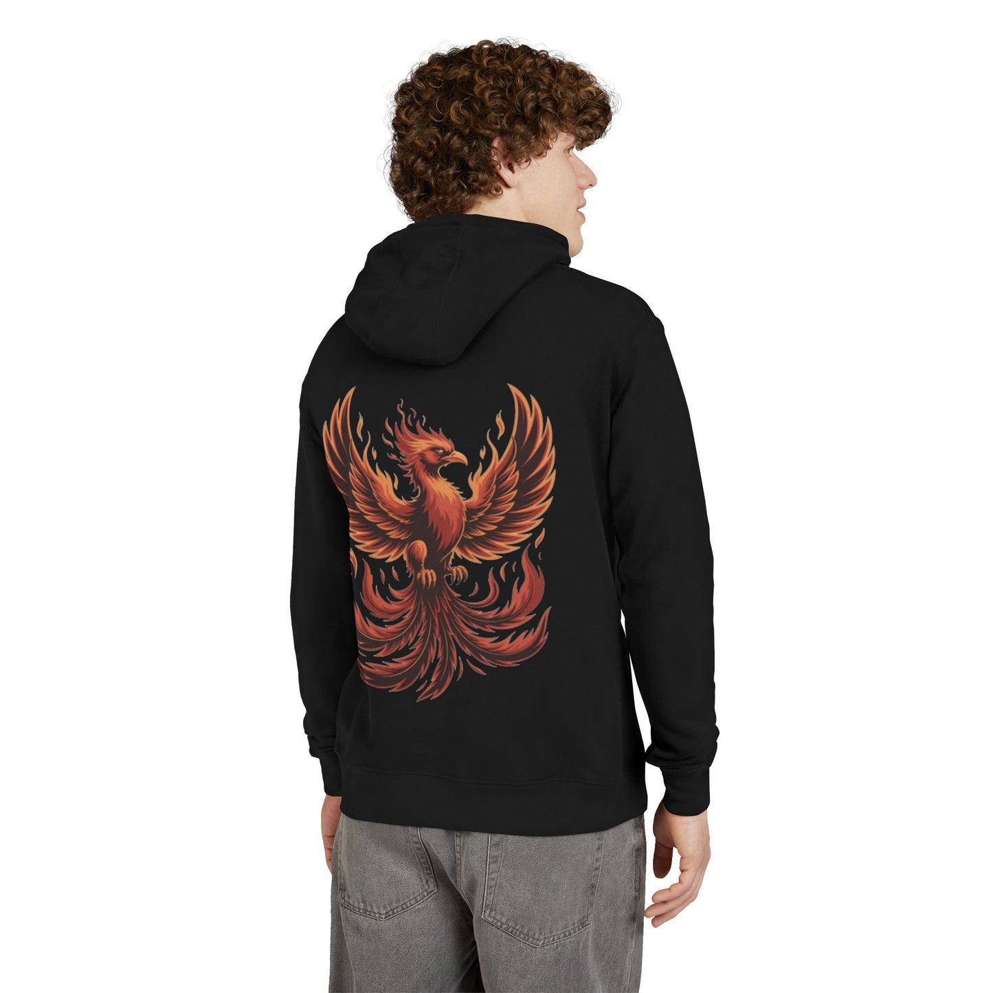 Phoenix Rising Unisex French Terry Hoodie - Cozy Graphic Sweatshirt for Fire Element Enthusiasts